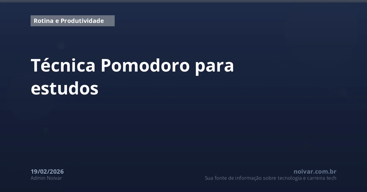 Técnica Pomodoro para estudos